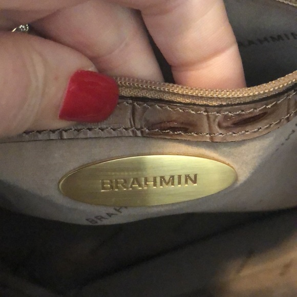 Brahmin Purse Tote Taupe Gray Excellent - Picture 6 of 10